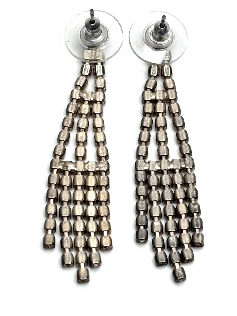 Vintage Clear Sparkling Rhinestone Earrings Dangle Chandelier Style